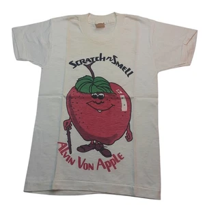 Vintage Scratch n Smell and Sniff  T-Shirt Alvin Von Apple 1970s Child Size 8 - Picture 1 of 7
