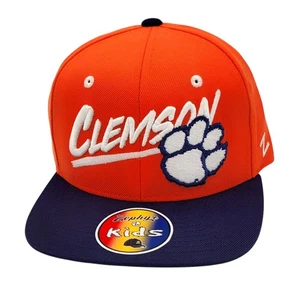 Clemson Tigers Zephyr KIDS Snapback Structured Flat-Billed Orange Hat Cap NEW  - Picture 1 of 6
