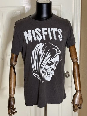 Camiseta Misfits Ligera Gris Burnout Gráfico Banda Camiseta 2017 Med Foto 1 de 4