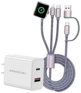 Kabel ładujący Multi do Apple Watch Ładowarka iPhone Ładowarka PD20W 4,1FT Szary - Zdjęcie 1 z 8