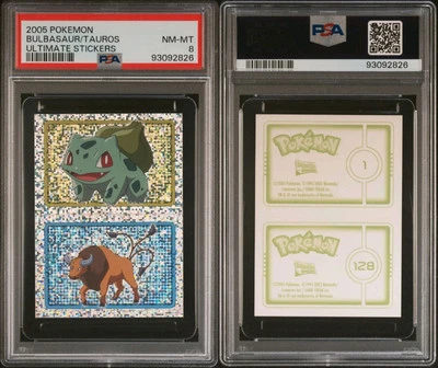 POP 1 Merlin 2005 Pokemon Ultimate Stickers Series 7 Bulbasaur Tauros PSA 8 Holo - Image 1 of 4