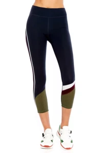 The Upside Indigo Retro Midi 7/8 Leggings Blue Green Wicking Active Size 10 - Picture 1 of 7