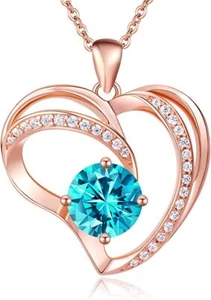 🔥December Birthstone Forever Love Heart Necklaces and Pendant, 925 SS, NEW🔥 - Picture 1 of 6