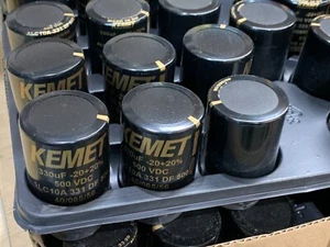 QTY-1 Kemet Condensatore Elettrolitico Alluminio Scatto Radiale In 330uF 500V 20% 85°C - Foto 1 di 5