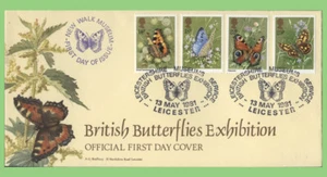 G.B. 1981 Butterflies set Bradbury Official Exhibition First Day Cover Leicester - Picture 1 of 1