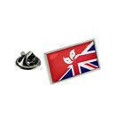 United Kingdom UK & Hong Kong Split Flag Silver Lapel Pin Badge