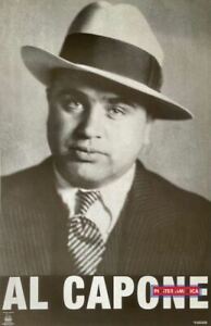 Al Capone Closeup Shot Black & White Vintage 2004 Poster 22 x 34 The man himself
