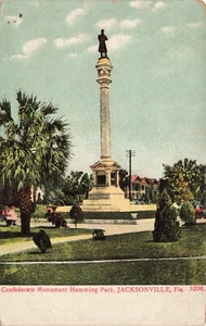 Postcard Confederate Monument Hemming Park Jacksonville Florida FL Early 1900s - Picture 1 of 2