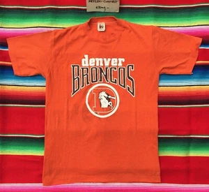 VTG Denver BRONCOS NFL 1970's logo 7 t shirt S M 50/50 NOS USA Made 70's rare - Picture 1 of 7
