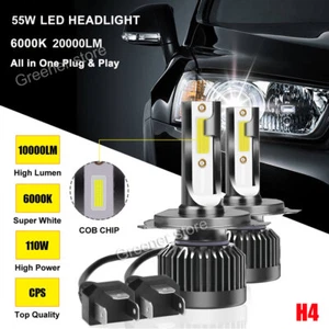 2X 55W H4 9003 High&Low Beam Car Mini LED Headlight Bulb Kit 20000LM 6000K White - Picture 1 of 12