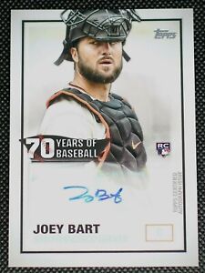 2021 Topps Joey Bart Auto RC 70 Years of Baseball Autograph Rookie Card