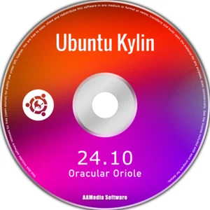 Ubuntu Kylin 24.10 64bit Live Bootable DVD DL Rom Linux Operating System - Picture 1 of 2
