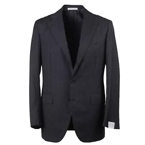 Imperfect Orazio Luciano Charcoal Gray Stripe Wool Suit Jacket 46R (Eu 56) - Picture 1 of 9