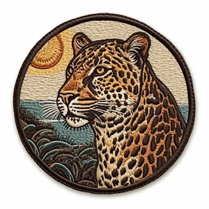 Leopard Patch Iron-on Applique, Wild Animal Badge, Zoo Nature Roaring Wildlife - Picture 1 of 12