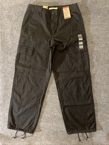 Pantalones cargo holgados Levis 94 30x32 para hombre negros tiro medio dobladillo ajustable NUEVOS NUEVOS CON ETIQUETAS - Imagen 1 de 21