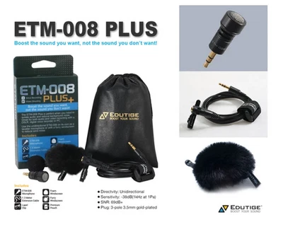 EDUTIGE Uni-Directional Microphone ETM-008 Plus + Furry Windscreen EWS-004 - Image 1 of 4