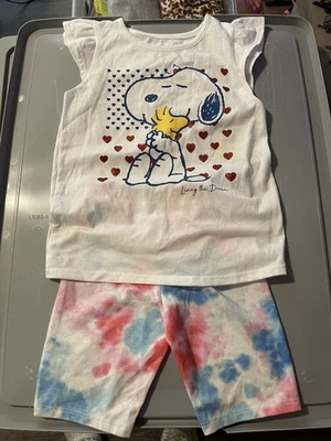 Conjunto Corto Peanuts 2 Piezas Niñas Talla 5 Snoopy, Blanco/Tie Dye Foto 1 de 4