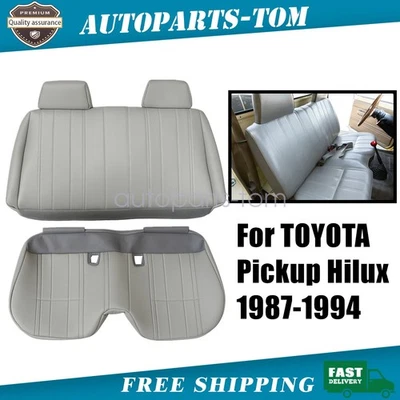 Cubiertas de asiento de banco delanteras inferiores y superiores grises para camioneta Toyota Hilux 1987-1994 Foto 1 de 4