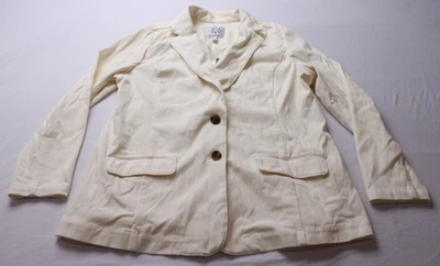 Isaac Mizrahi Live! Women's Knit Denim Classic Slimming Blazer NC3 Cream Size XL - Image 1 of 4