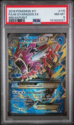 Pokemon XY Full Art M Gyarados ex 115/122 Breakpoint PSA 8 NEAR MINT - MINT - Image 1 of 2