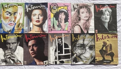 10 Interview Magazine Lot’88-‘90 Lily, Streep, Quaid, Downey, Malkovic, Isabella Foto 1 de 4
