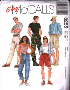 8255 Vintage McCalls COUTURE motif manque homme pull on pantalon short UNCUT OOP - Photo 1 sur 2