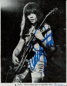 Andy Scott Signed 5x4 Vintage Photo - A Melodic Journey with Sweet's Lead Guitar - Picture 1 of 3