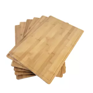 6pc 18" Extra Large Thick Wholesale Bulk Plain Wood Bamboo Cutting Serving Board - Picture 1 of 7