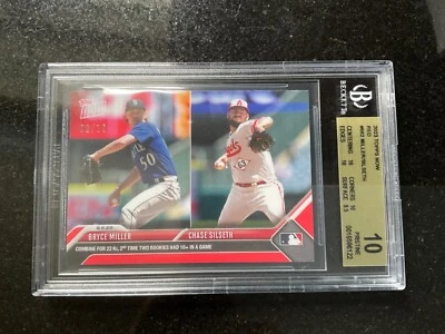 2023 Topps Now Bryce Miller/Chase Silseth Rookie RED PARALLEL /10 BGS 10 RC 🔥 - Image 1 of 2