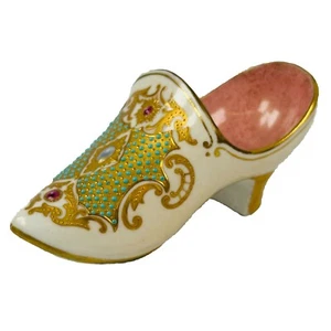 Zapato Coalport Joyas China Turquesa Ágata Joyas v1608 Circa 1890 - Imagen 1 de 23