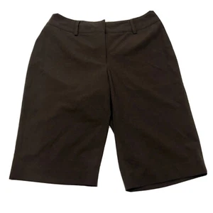 APT.  MAXWELL Stretch Women’s Chino Shorts Size 6 Solid Brown Flat Front Pockets - Picture 1 of 11