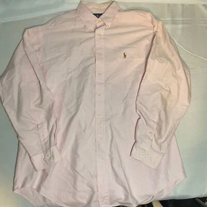 Mens Ralph Lauren Polo Long Sleeve Pink Yarmouth Shirt - Size 17 - Picture 1 of 4