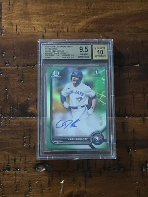 Cade Doughty /99 Green Refractor Auto 2022 Bowman Chrome 1st BGS 9.5 True Gem+ - Image 1 of 2