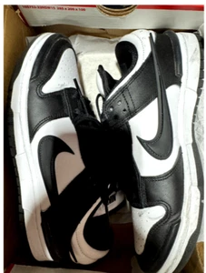 Nike Dunk Retro Low Panda Black and White Sneakers DZ27 94-001 Men Size 8 (Used) - Picture 1 of 5