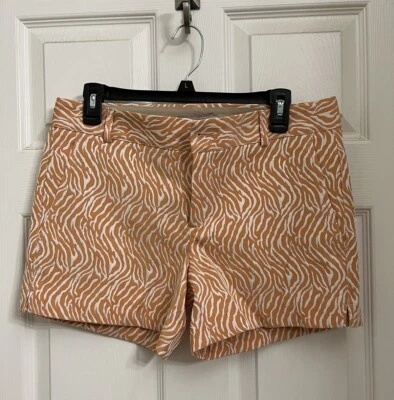 Pantalones cortos chinos para mujer Banana Republic Heritage talla 6 naranja estampado de tigre. Nuevo con etiquetas. Foto 1 de 4