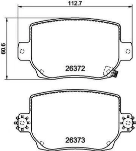 Brake lining set disc brake HELLA PAGID for Tesla Model 3 - Picture 1 of 6