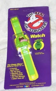 1986 VINTAGE THE REAL GHOSTBUSTERS WATCH SLIMER THE GREEN GHOST MINT ON CARD - Picture 1 of 1
