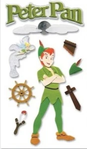 DISNEY DIMENSIONAL STICKERS "PETER PAN " 2009 BY EK SUCCESS OUT OF THE VAULT - Picture 1 of 1