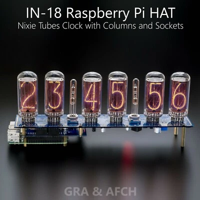 IN-18 SHIELD NCS318 RASPBERRY PI HAT or ARDUINO NIXIE CLOCK [WITH OPTIONS] - Image 1 of 4