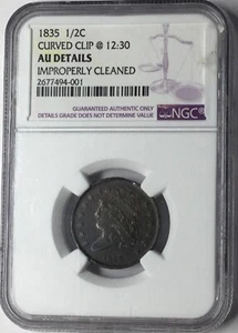 1835 1/2C Classic Head Half Cent NGC AU Details # - Picture 1 of 7