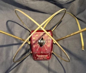 Vintage Atomic Energy MCM Bakelite Burgundy Rembrandt Rabbit Ears Arial Antenna - Picture 1 of 11