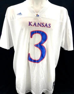 Kansas KU Jayhawks Adidas White Mesh Short Sleeve Football Jersey Men's XXL - Picture 1 of 8