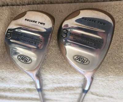 Juego de dos varillas cuadradas de grafito Kathy Whitworth serie II monograma dos 3 y 5 maderas diestro Foto 1 de 4