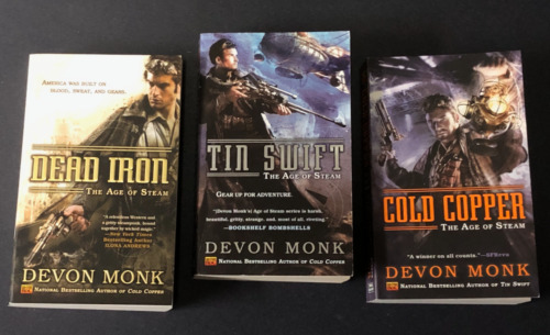 Age of Steam (trilogy) DEAD IRON, TIN SWIFT, COLD COPPER Steampunk by Devon Monk