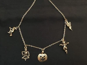 Halloween Necklace – Witch / Skeleton / Jack-O-Lantern / Scarecrow / Ghost (J-7) - Picture 1 of 12
