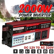 2000W Car Caravan Converter Power Inverter DC12V 24V to AC220V 110V LCD Display