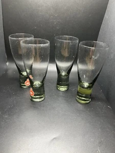 Vintage MCM Set 4 HOLMEGAARD 5&1/2" Smoke Grey Blown Glass Made In Denmark - Picture 1 of 3