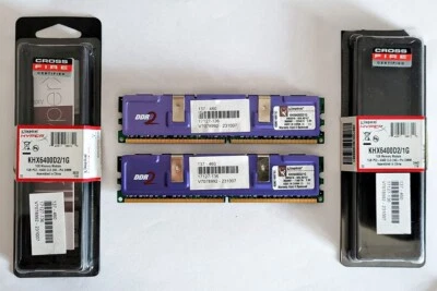 2 módulos de memoria DDR2 PC-6400 1GB (2GB total) 800MHz Kingston HyperX - Imagen 1 de 3