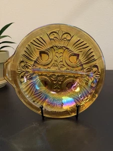 Vtg Indiana Carnival Glass Divided Relish Tray Candy Dish Marigold, Killarney - Picture 1 of 5