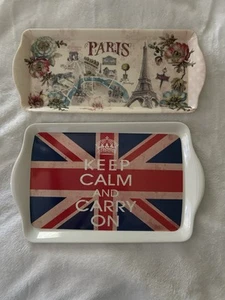 Two Decorative Plastic Trays:Makeup, Jewelry, Or Decoration - Picture 1 of 8